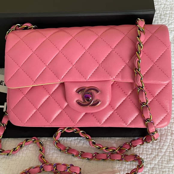 ‼️SOLD‼️Chanel 21S Pink Mini Rectangle Classic - Picture 3 of 12